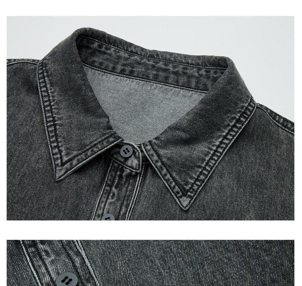 2026 Spring Women's Cotton Denim Shirt: Simple Retro Casual Jacket 89589