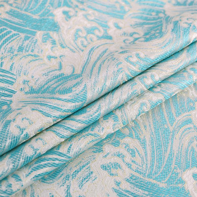 Chinese Style Damask Fabric Silk Peacock Jacquard Brocade Cloth for DIY Sewing Chinese Cheongsam Dress Skirt Material