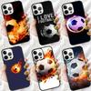 Water Fire Football Soccer Ball Phone Case For iPhone 17 Air 16 15 14 Plus 12 13 Pro Max Shell Cover Coque