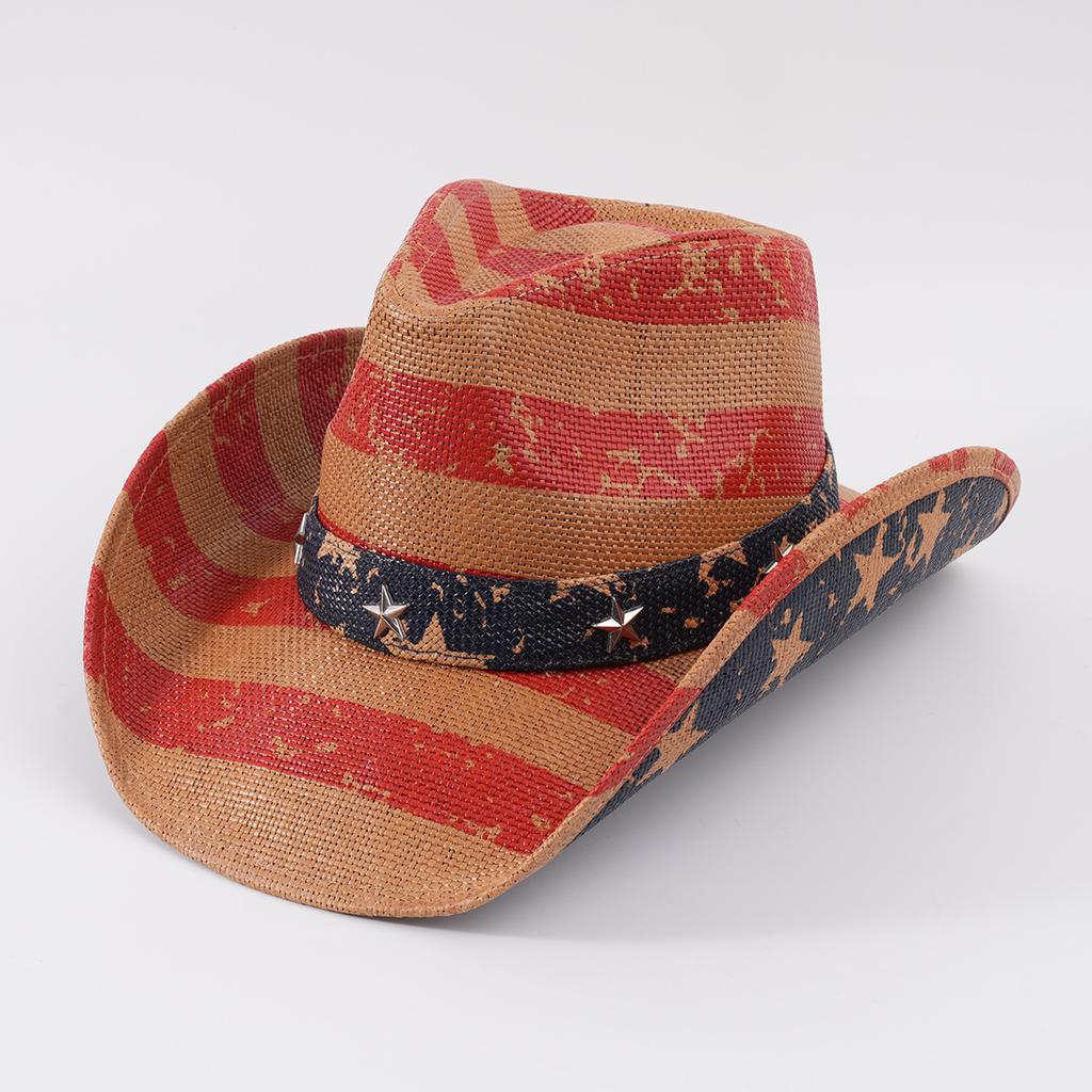 Big Eaves Jazz Straw Hat Women's Summer Outdoor Travel Shade Mountaineering Hat Tibetan Hat Men's Top Hat Western Cowboy Hat