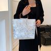 Bamboo Joint Canvas Tote Bag Zipper Closure Embroidered Design Chinese Style Bag Flower Pattern Large Capacity Jacquard Handbag