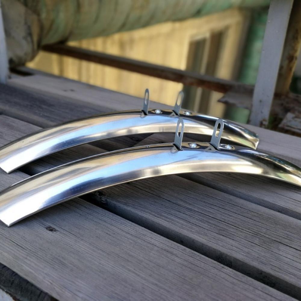 1 Pair Front Rear Fender Mudguard Silver For 700c 27'' Bicycle Cycling Road Bike