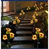 Solar Simulation Flower Lights Outdoor Decoration with 3 LED Sunflower Lights Suitable for Courtyards,  Lawns, Gardens, Pathways, and Decoration.
