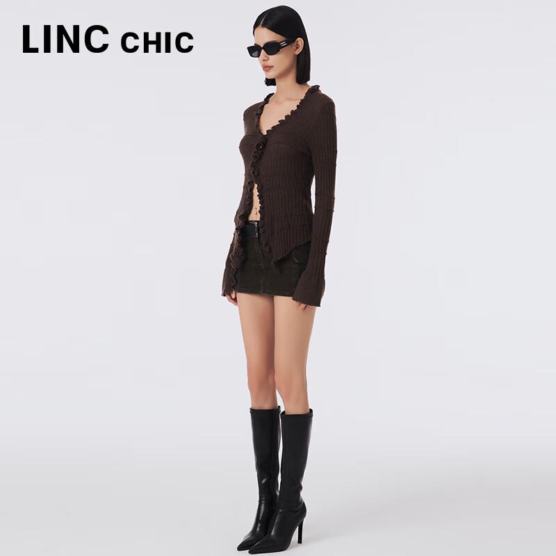 Jinyujie Women's V-Neck Slim-Fit Knit Cardigan