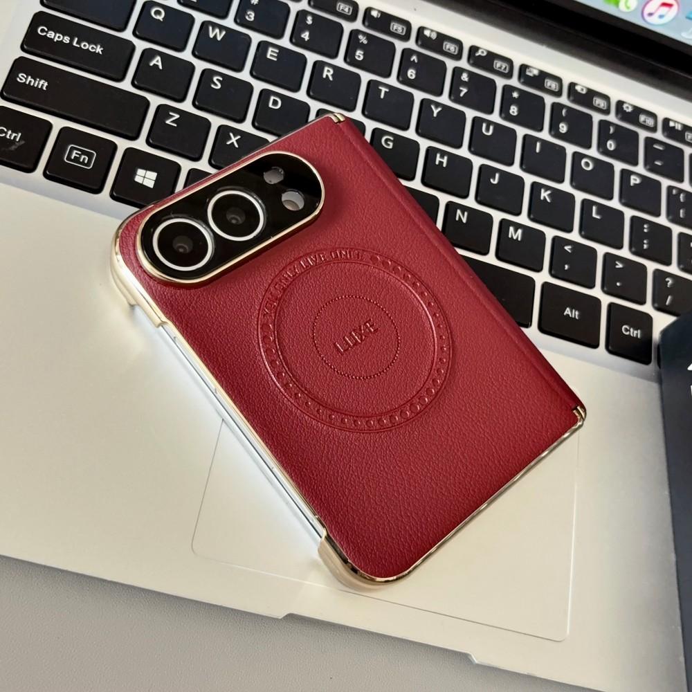 For Apple iphone Duo Case Luxury PU Leather Skin hinge Magnetic MagSafe Protective Back Cover Case For iphone Duo Phone Shell