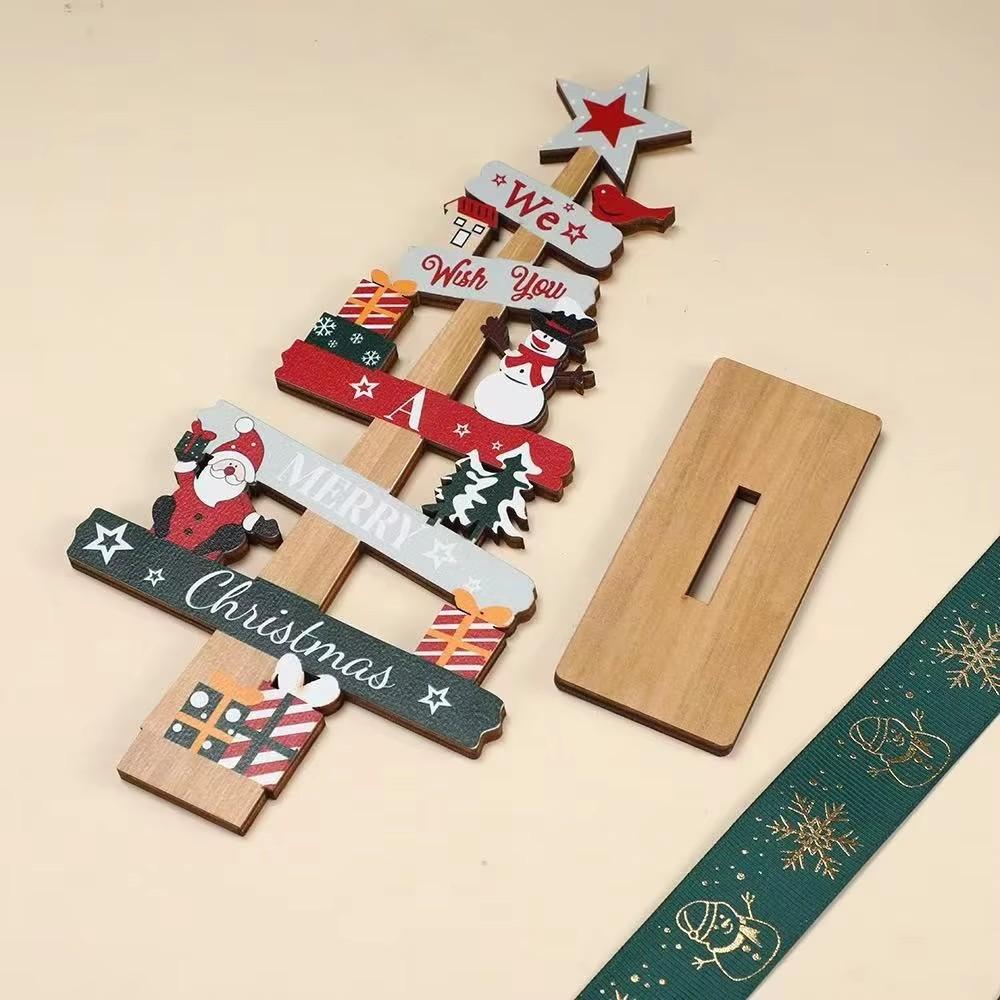 1 Stück Holz-Weihnachtsbaumschmuck Weihnachtsmann Schneemann 2026 Frohe Weihnachten Heimdekoration Neujahr Schreibtischdeko Navidad