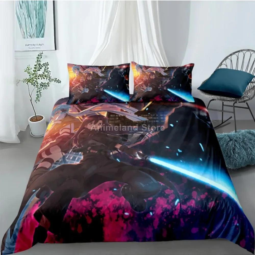 Fashion Gift Cartoon Sword Art Online Bedding Set Anime Bed Linen Quilt Duvet Cover Sets Home Decor Twin Single Queen King Size
