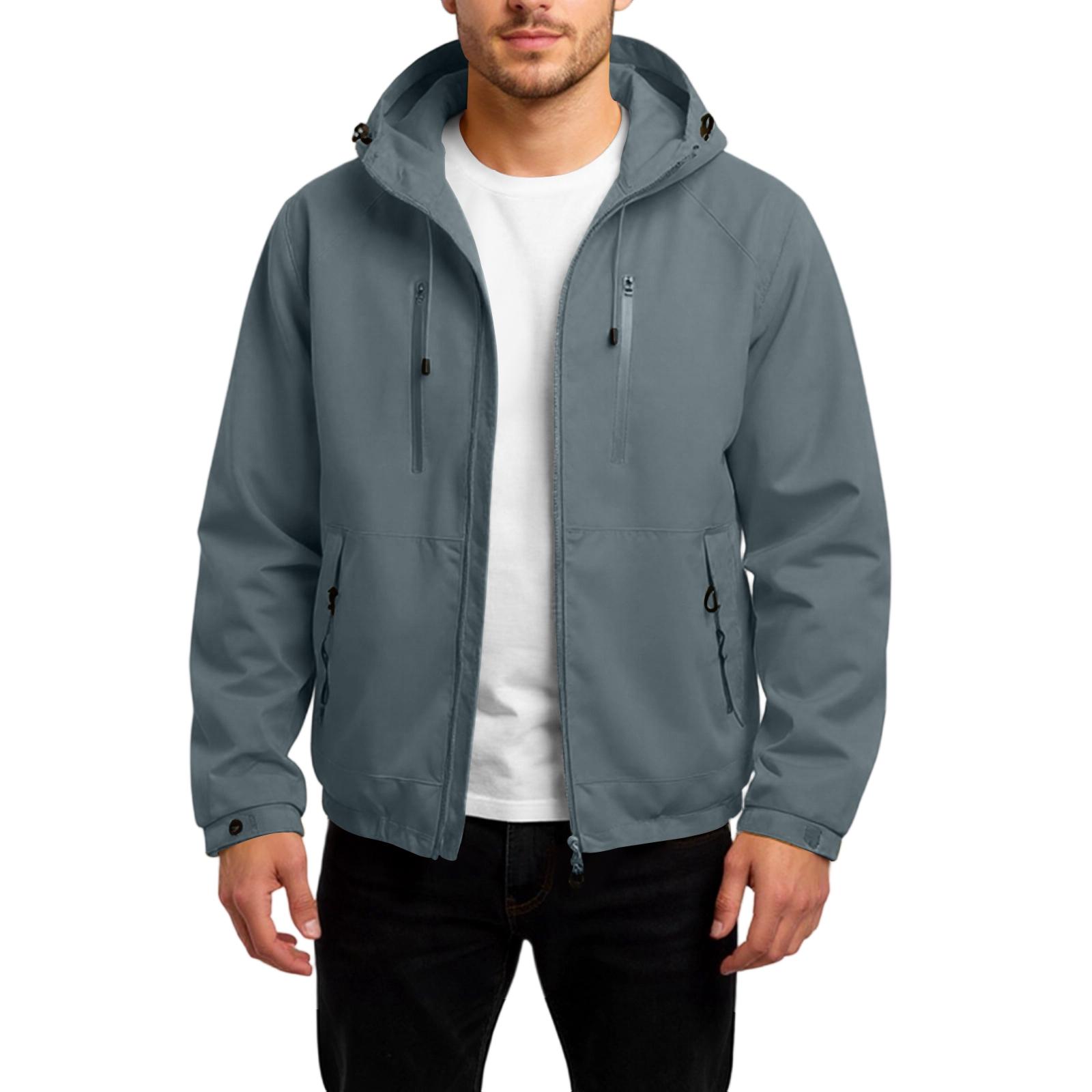 

Men s Fashion Leisure Hooded Hood Outdoor Jacket Coat L