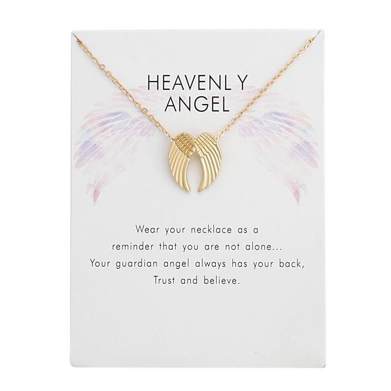 

New Trendy Fashion Silver Gold Color Alloy Heavenly Angel Wings Pendant Necklaces for Women Girl Fashion Jewelry Dropship