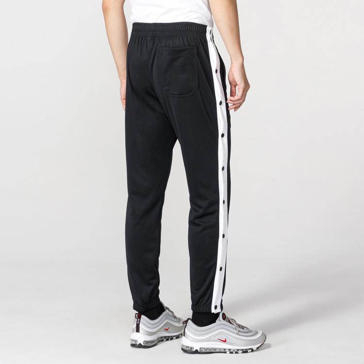 Nike Sports-Inspired Snap Button Track Pants with Cuffed Ankles Men Bottoms Black BV2628-010
