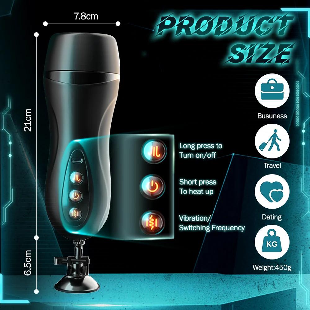 Sex Toy For Men Men's Masturbation Cup Heating Stimulation Vibrator Sexy Voice Free Portable Bracket Suction Cup Pocket Sex Toy