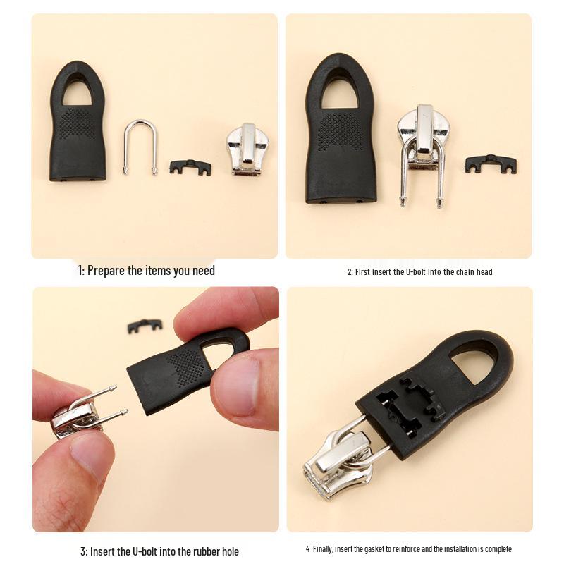 Tool-Free Detachable Zipper Pull Tab for Luggage, Backpacks, Jackets, Clothing, and Footwear