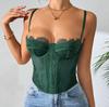 Sexy Gathering Slim Fit Fishbone Bust Eyelashes Lace Perspective Pure Desire Suspender Vest Vest Women's Exterior Wear