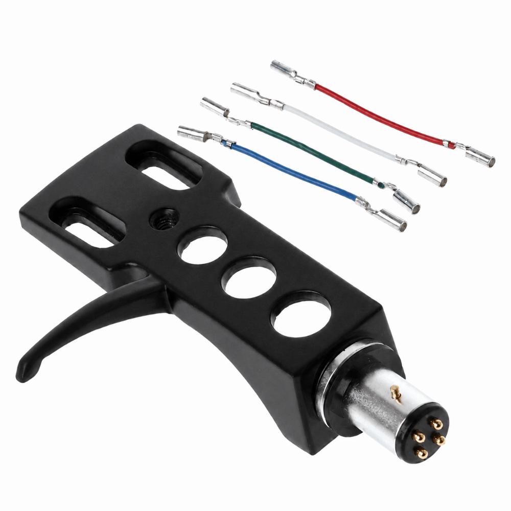 4 Connection Wires Vinyl Stylus Holder Aluminium Alloy Turntable Headshell Mount For DJ Use
