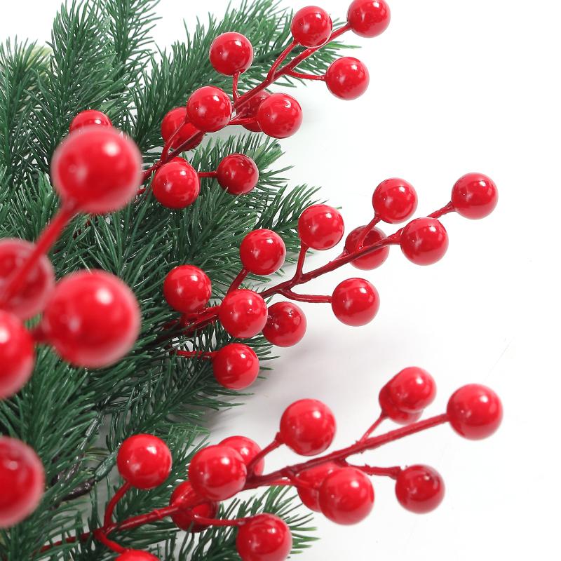 5/10Pcs Chritsmas Decoration Red Artificial Berry Chritsmas Tree Ornaments for Home Decor Navidad New Year 2025 Decor Accessory