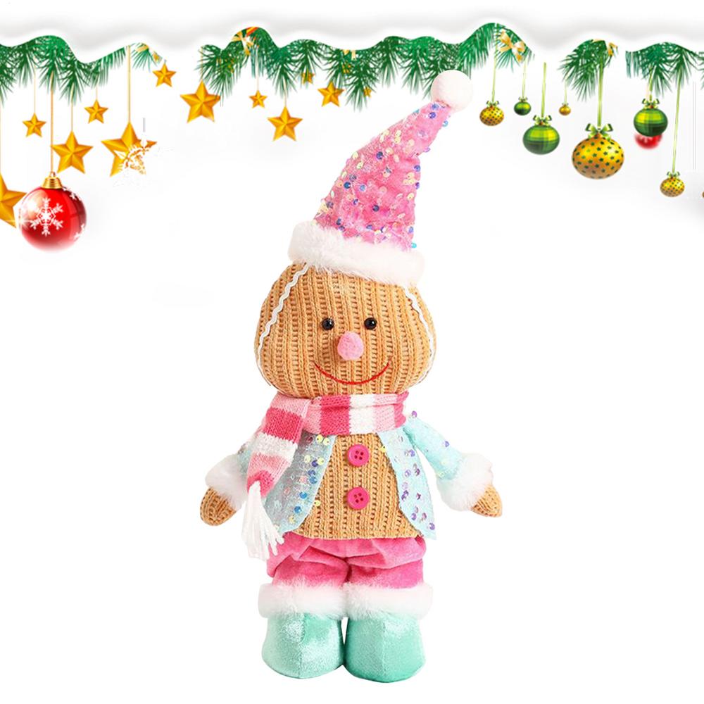 Lebkuchen Plüschtier Weihnachtsdekorationen Lebkuchen Plüsch Weiche Kuschelpuppe Heimdekorationen für Familie Kinder Freunde Kleinkind