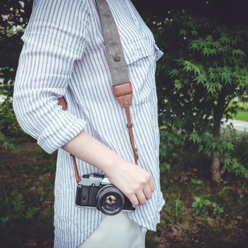 1 Stück Vintage Kameragurt Bequemer Baumwoll-Schultergurt für DSLR-Kamera Spiegellose Kamera und mehr.