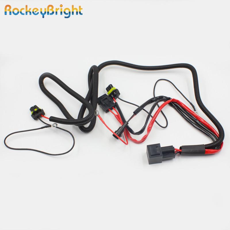 Rockeybright hid xenon bulb extension cable xenon hid kit relay wiring harness H1 H3 H7 H8 H9 H11 9005 9006 conversion kit relay