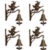 2025 Halloween Vintage Witch Bell Wall Mounted Cast Iron Witch Doorbell Hangable Doorbell for Garden Entrance Door Decoration