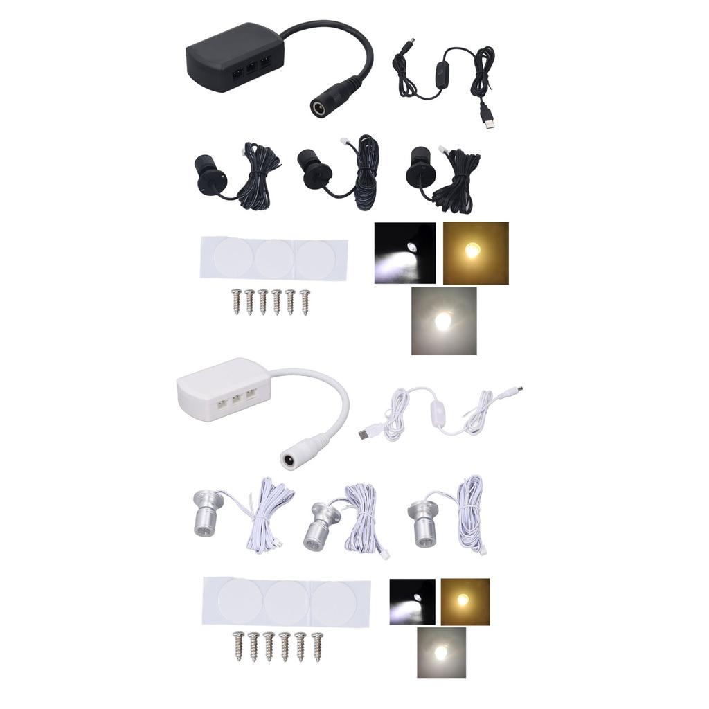  LED bodová světla 5V USB vitrínové osvětlení 1 až 3 stmívatelné světlo do malé skříňky na šperky C