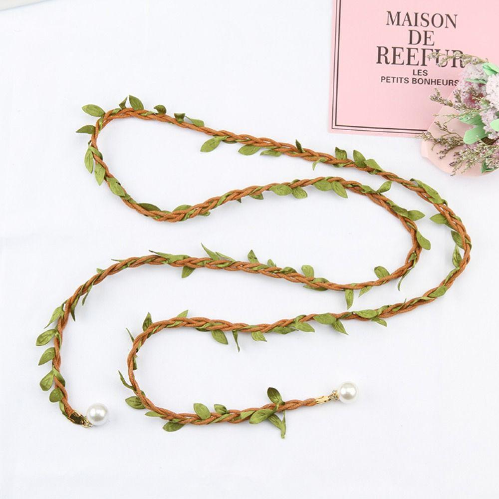 Leaf Leather Weave Waist Chain Bohemian Dress Decoration Fashion Ethnic Style Waist Belt Party