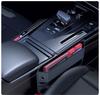 Black PU Leather Car Console Side Seat Filler Organizer Front Seat Gap Organizer