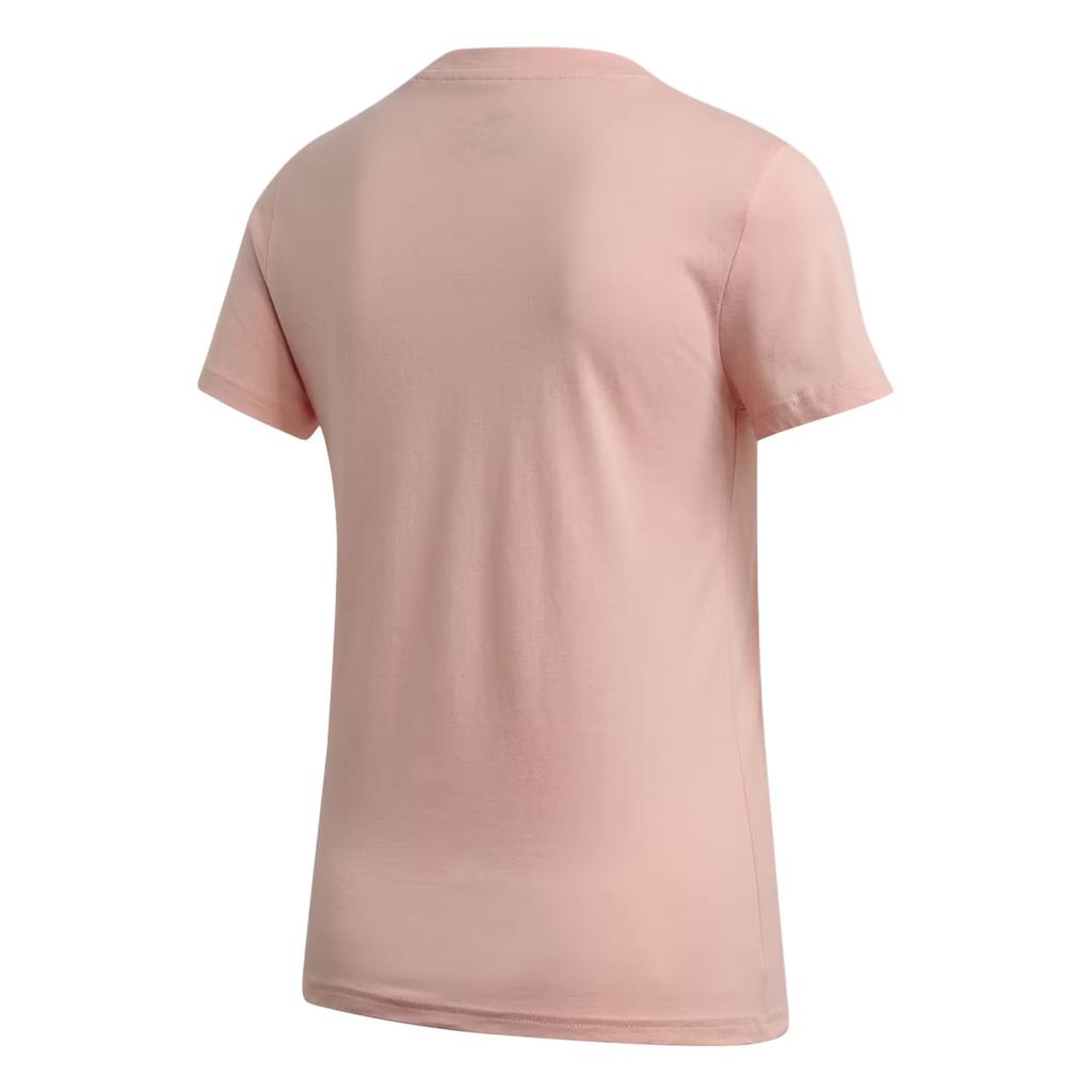 Adidas Essentials Round Neck Letter Print Short Sleeve Regular T-Shirt Women Tops Glowing-Pink FM6423