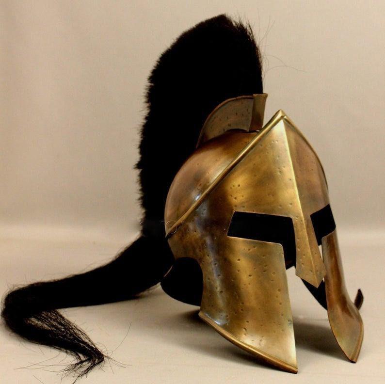 Great King Leonidas Spartan 300 Movie Helmet | Fully Functional Solid Steel With Inner Liner | Medieval Replica Wearable Spartan Helmet