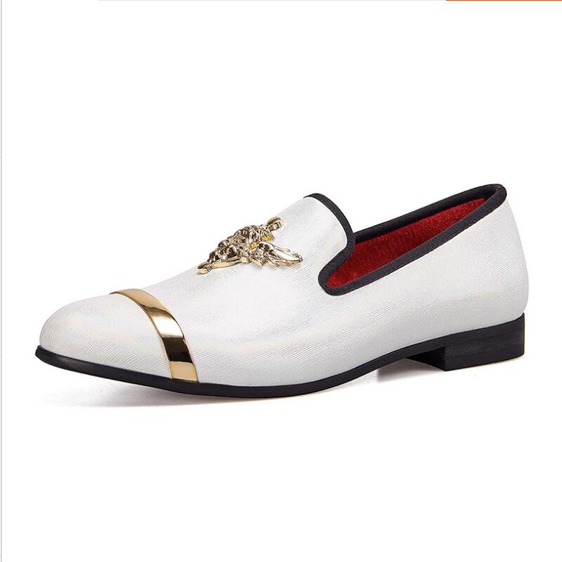 Mocassini da Uomo in velluto alla moda Scarpe Eleganti con decorazioni metalliche mocassini di lusso da festa Zapatos Hombre a27