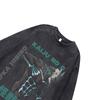 Street Tide Brand Two-Dimensional Dark Animation Print Oversize Retro Washed Old Long-Sleeved T-Shirt Men