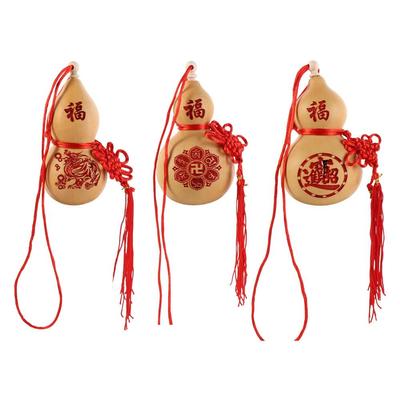 Chinese Style Handmade Feng Shui Tai Chi Yin Yang with Tassel Gourd Crafts Home Decor Housewarming Gift Hanging Ornament