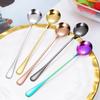 Creative Stainless Steel Long Handle Spoon Set for Ice Cream, Coffee, and More