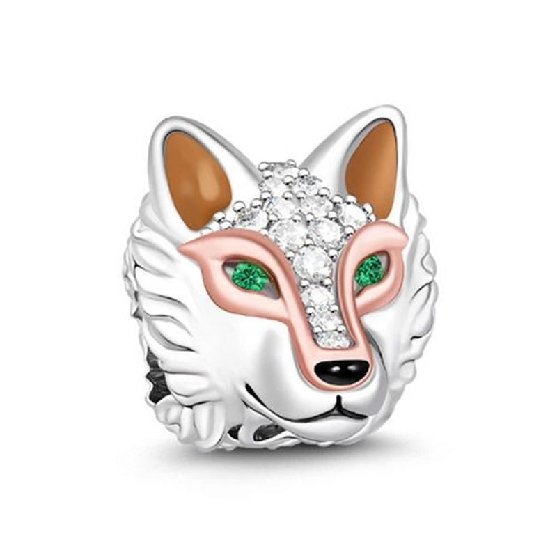 925 Silver Plated Cute Animal Charm Beads DIY Necklace Bracelet Gift Enamel Dog Panda Penguin Fashion Jewelry