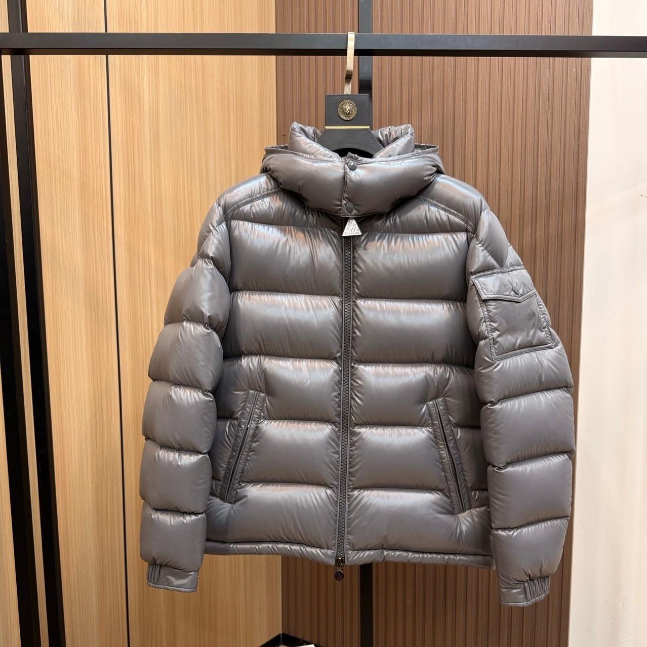 

Meng Family Black MAYA Hooded Down Jacket - Commuting High Street Outdoor Warm Couples Winter Coat M сірий колір