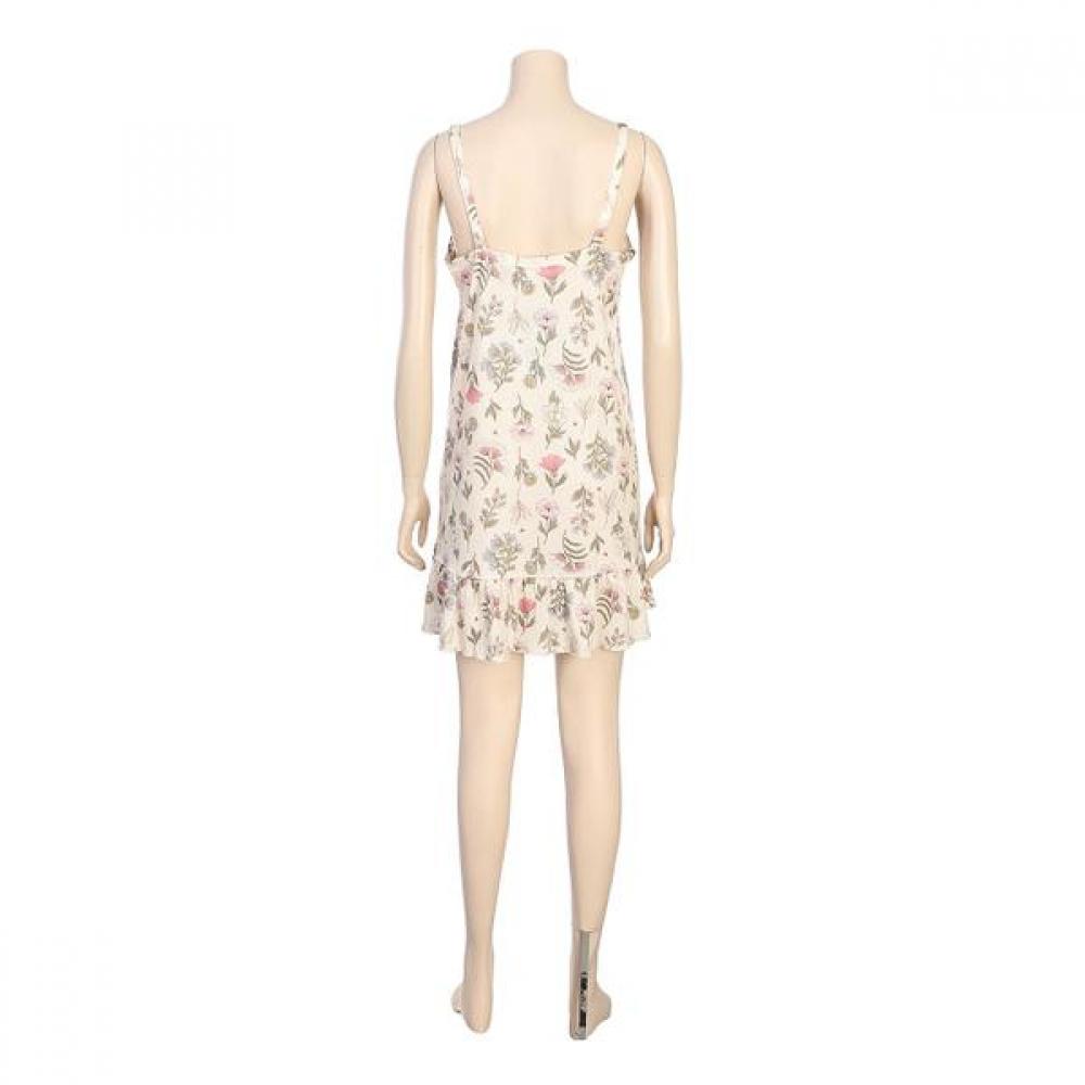 Barbara Beige Flower Modal Tank Dress  Ggw1033 