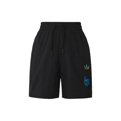 Originals Artist Clover Print Drawstring Mid-Waist Athletic Shorts Men Shorts Black HA4686