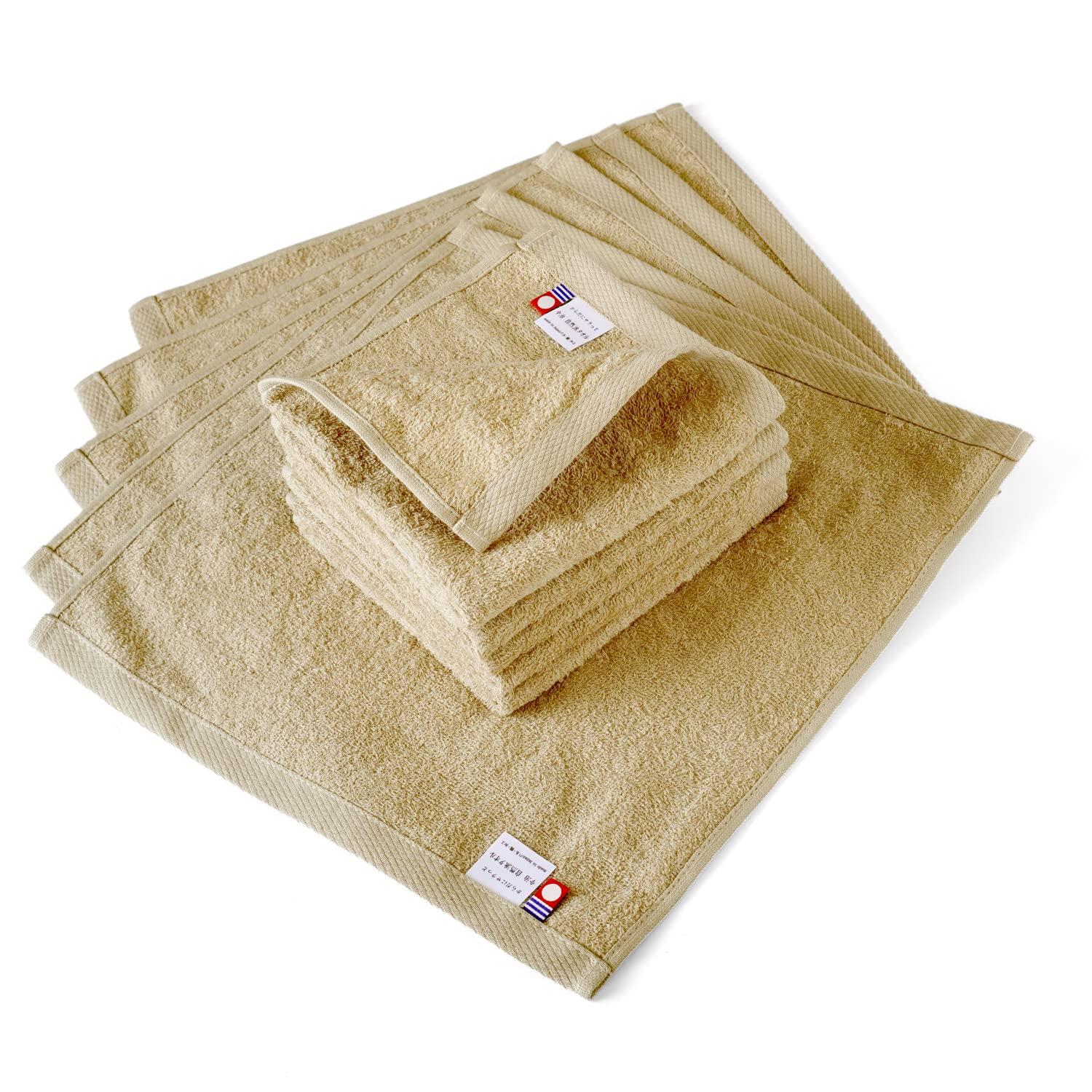 

Face Wash Hand Imabari Certified Natural Made in Suitable for Indoor Drying [oruta] Towels, Towels, 10-Piece Set, Japan, Thin, Absorbent, бежевый