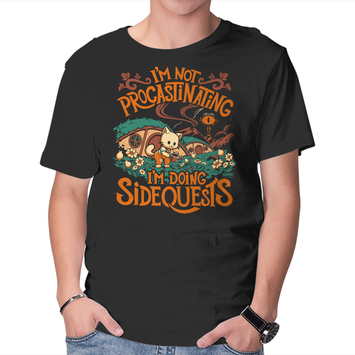 Unisex Crew Neck T-Shirt I m Doing Side Quests Middle Earth Graphic Short Sleeve Casual Tee XXL
