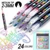 Outline Pen Set, 12Pcs Metallic Outline Marker Pens Gifts Card Writing Double Line Outline Pens Metallic Paint Markers