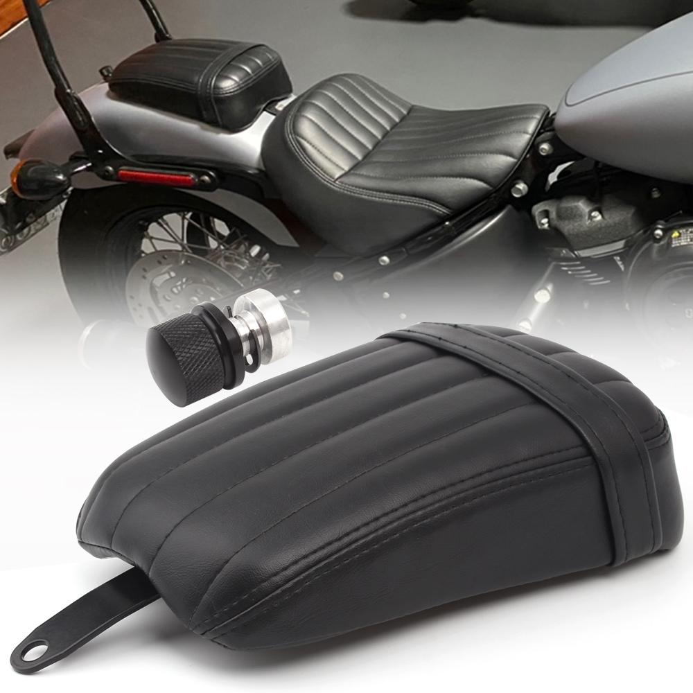 Motorcycle 1 Piece Rear Passenger Seat with 1 Piece Seat Bolt Nut PU Leather Billet Aluminum Fit For Harley Street Bob 2018-2020