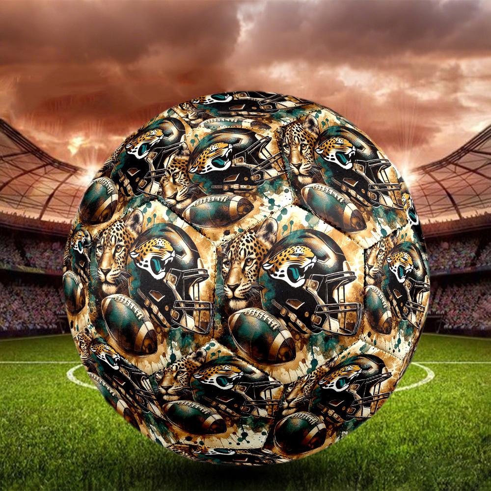 Jacksonville Jaguars Indoor Soccer Ball Size 5 Colorful All Ages Machine Stitched PVC Competition Ready Durable High-Bounce