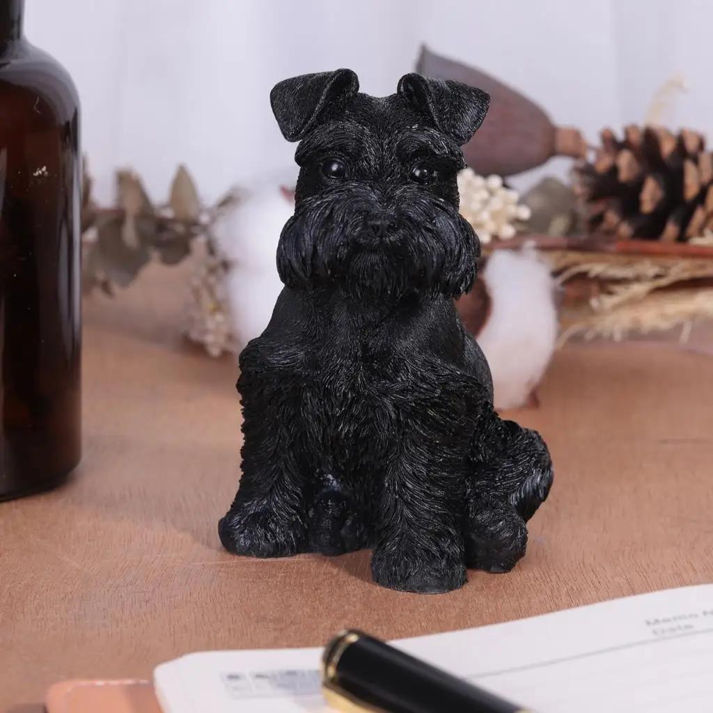 Szczeniak Schnauzera Żywiczna Kryształowa Statua Przedmioty do Wystroju Domu Różowy Kryształ Kamień Miłości Rzeźby i Figurki Schnauzerów Wystrój Domu