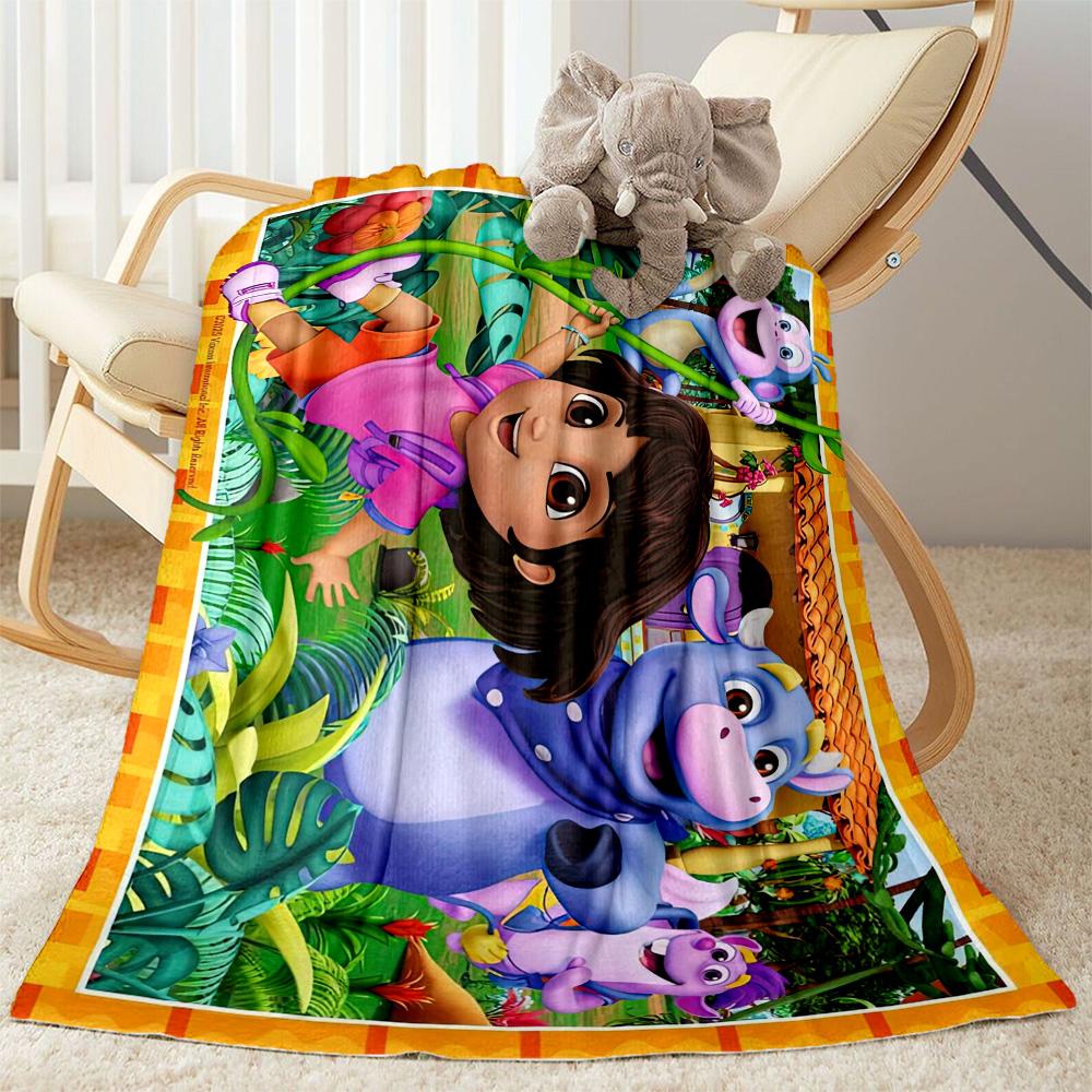 Dora Explorer Blanket Soft Warm Cozy Great for Sofa Couch Bedding Four Seasons Universal Digital Print Ideal Gift for Friends Family Couples Picnic