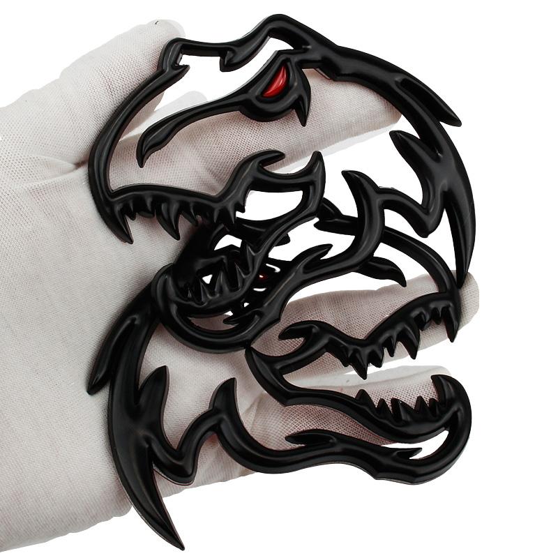 Bil metall Tyrannosaurus Rex Velociraptor Raptor Dinosaur Logo Bagasjerom Body Badge Emblem Dekaler Dyrestyling-klistremerke