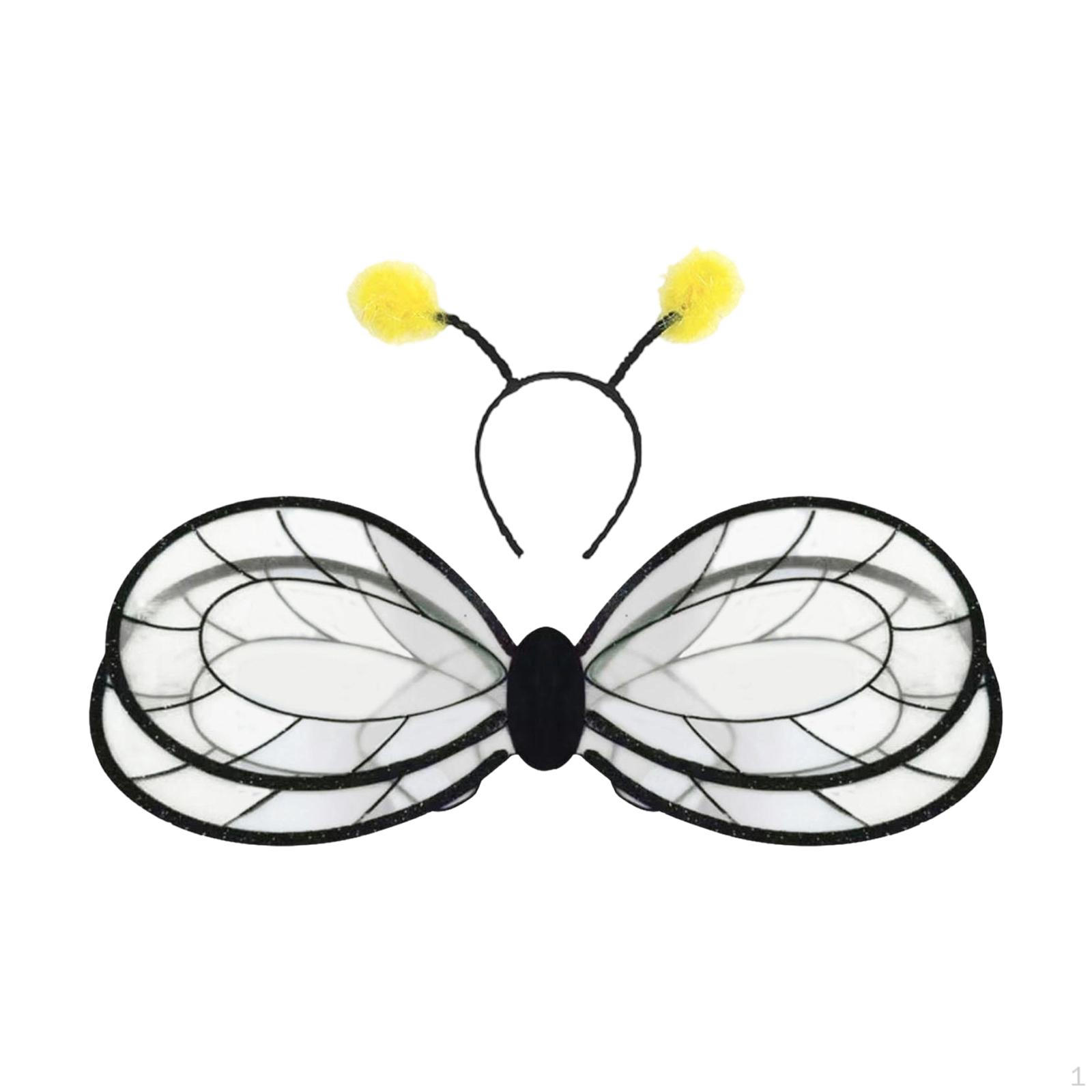

Bee Wing and Headband Costume Set for Dance Role Play Stage чорний