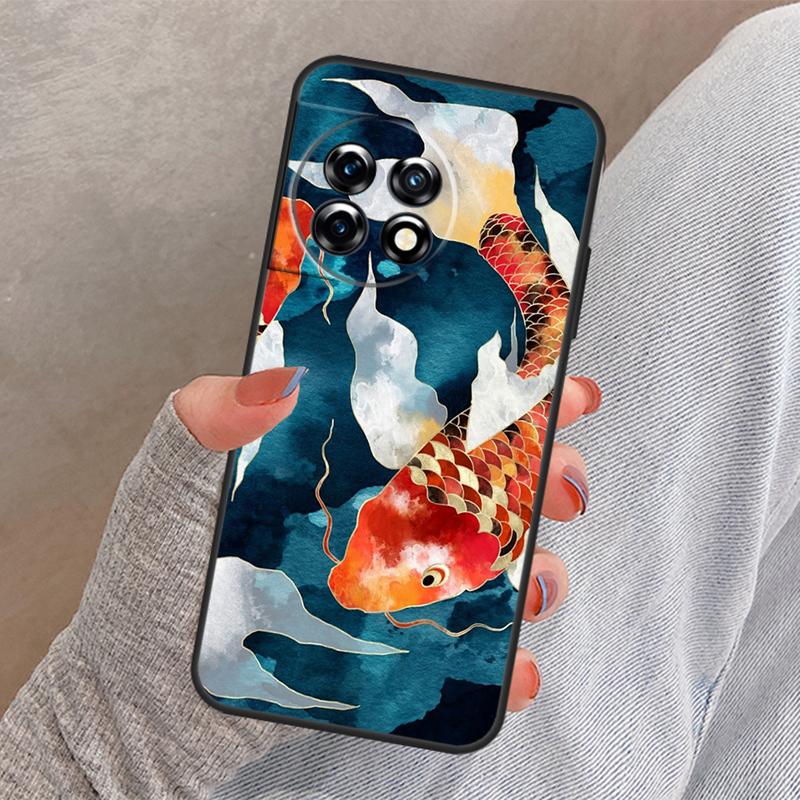 Koi Fish Carp Cover For OnePlus Nord CE 4 2 3 Lite N10 N20 N30 OnePlus 13 12 11 10 Pro 12R 13R 10T 8T Case