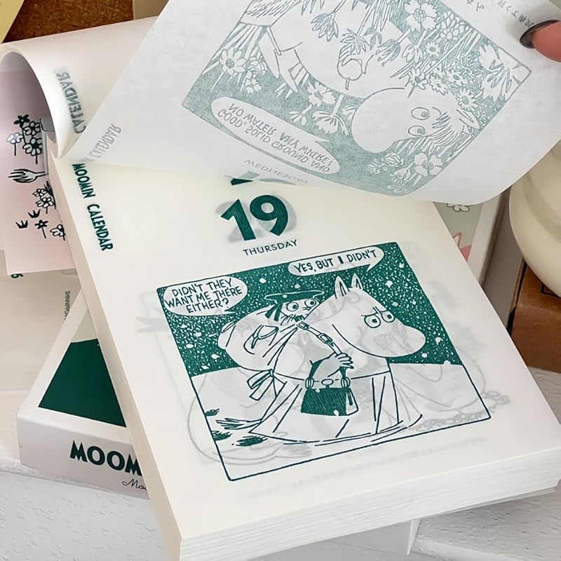 [2026 - Japan Exclusive] Moomin Comic Daily Calendar, Wall-Mounted, 365 Days, Postcard Size, Flip-Over, Study Schedule Management, Student Exam