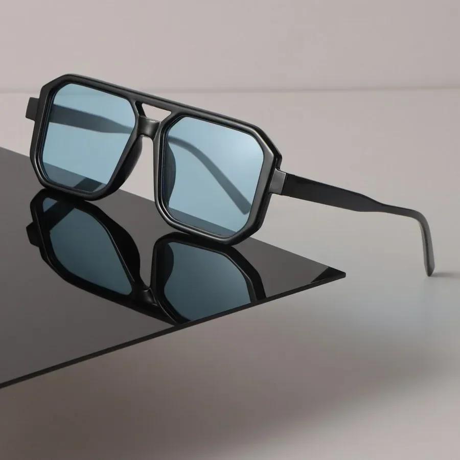 Klassische quadratische lässige Mode-Sonnenbrille Damen Herren Vintage stilvoll ovalförmig minimalistisch weiblich männlich