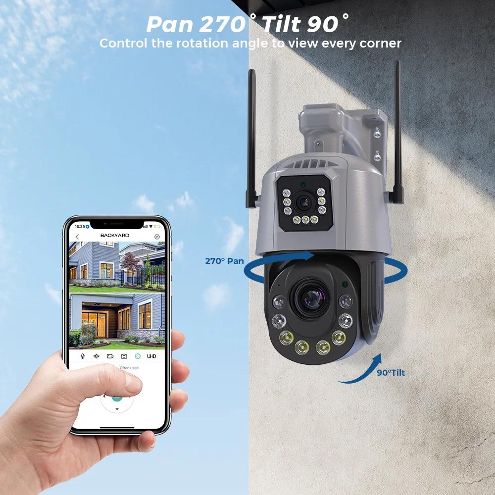 LS VISION 8MP Dual Lens Wifi PTZ Security Camera Outdoor 30X 50X Optical Zoom Human Detection Color Night Vision Video Surveillance Camera