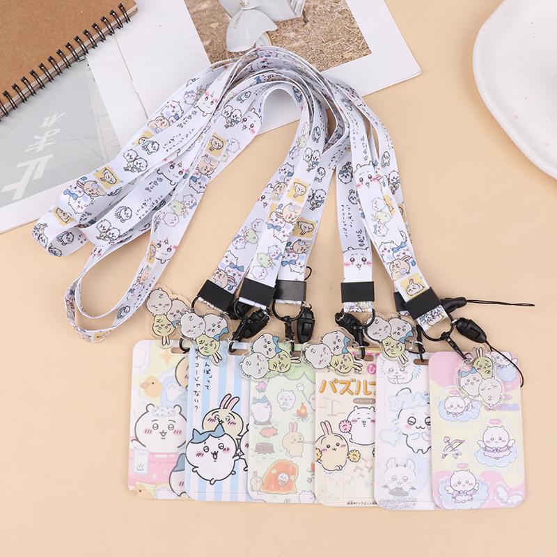 Cute Cartoon Neck Strap Lanyard Card Cover For Student Id Card Teacher Strap Badge Holder Photo Card Diy Hang Rope Keyring